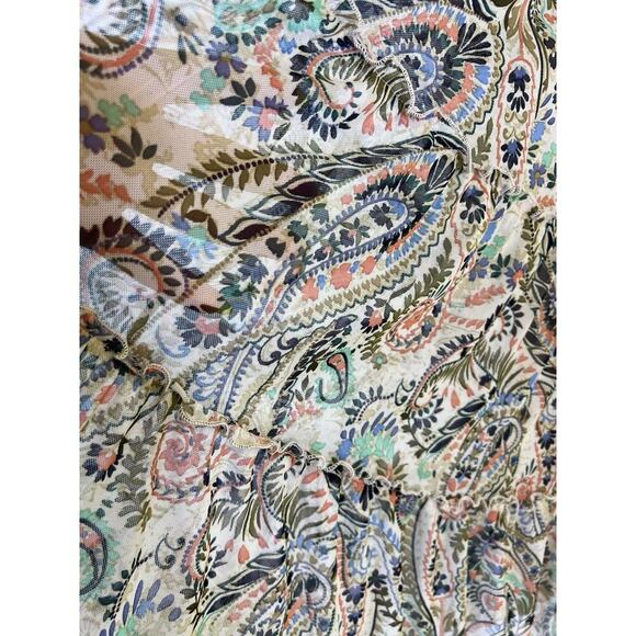 Kate and Lily Paisley Dress Tiered Round Size Long Sleeve Sz 10 Boho Fall Colors - Picture 5 of 12